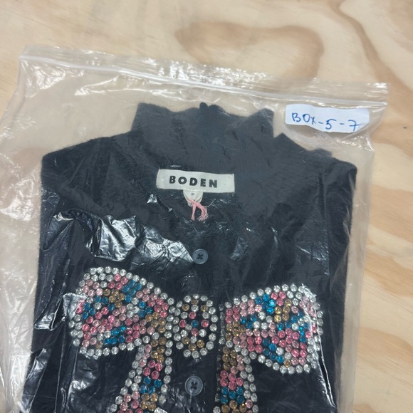 NWT Boden Fenella Embellished Wool Blend Button Down Cardigan Black XS - Picture 12 of 12